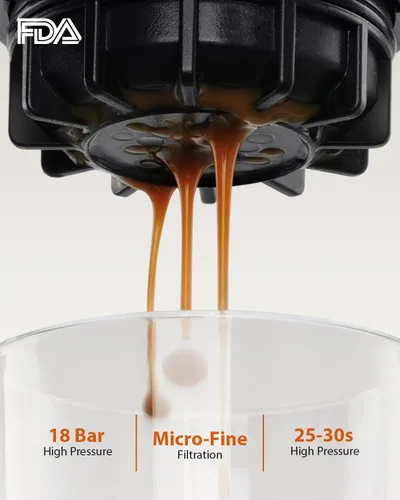 Vista 2 de Cafetera portátil para viajes y campamentos, máquinas de café ligeras de viaje, operadas manualmente, compatible con café molido y cápsulas NS