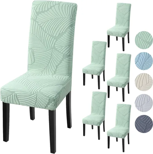 Vista 46 de Fuloon Paquete de 4 Fundas Protectoras para Asientos de Sillas de Comedor Super Ajustadas Elásticas Extraíbles Lavables Cortas para Hotel, Comedor