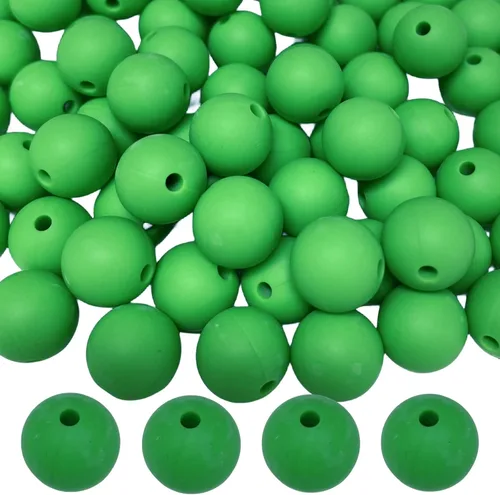 Vista 15 de Abalorios de silicona, 100 piezas de 9 mm de abalorios redondos de silicona para hacer llaveros, pulseras, collares, aretes, joyas, manualidades DIY