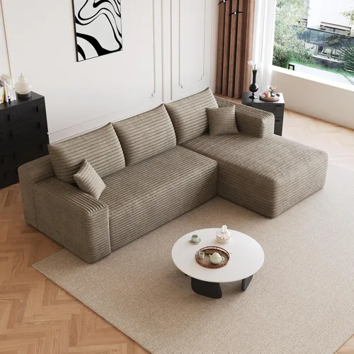 Vista 33 de AUGOP Sofá modular moderno de 96 pulgadas para sala de estar, sofá modular con sofás en forma de L, sofá tapizado sin hueso, sofá seccional con Negro