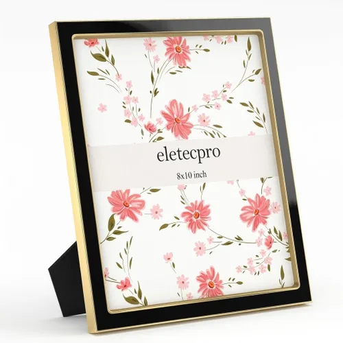 Vista 23 de eletecpro 4x6 Enamel Picture Frame with Real Glass Cover, Pink, 1-Pack Rosa con oro