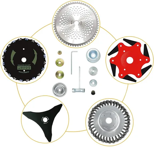 Vista 8 de Cepillo de alambre de acero de 8 pulgadas para recortar malezas para la mayoría de recortadoras de cuerdas de eje recto, cortador de brochas