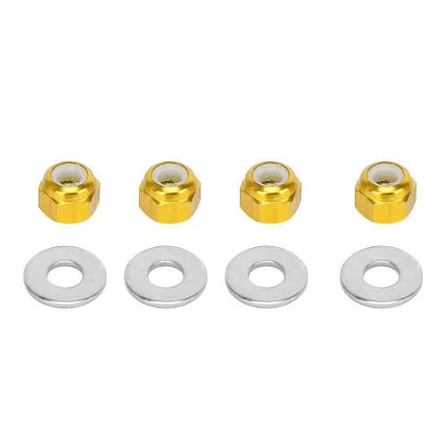 Vista 2 de Tuercas de rueda RC, tuercas de rueda de automóvil RC de aluminio de 0.197 in, tuercas de rueda RC tuerca de bloqueo hexagonal con junta para Wltoys