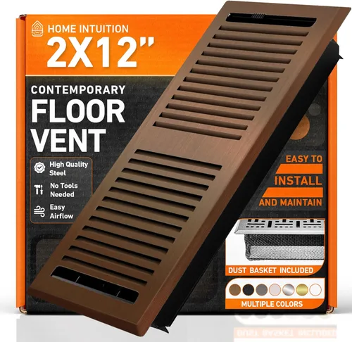 Vista 38 de Cubiertas de ventilación de piso 2X10 Registro de piso con trampa de malla, calor y aire, ventilación de piso de metal transitable para conducto