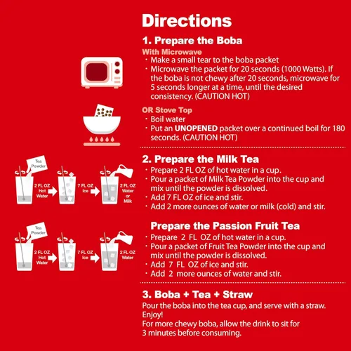 Vista 27 de Kit de té con leche de perlas boba bubble instantáneo J WAY con auténtica tapioca boba de azúcar morena, listo en menos de un minuto, pajitas