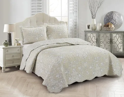 Vista 49 de Brilliant Sunshine Juego de edredón de 3 piezas con 2 fundas de almohada, colcha reversible, colcha suave y ligera, para todas las estaciones, Gris