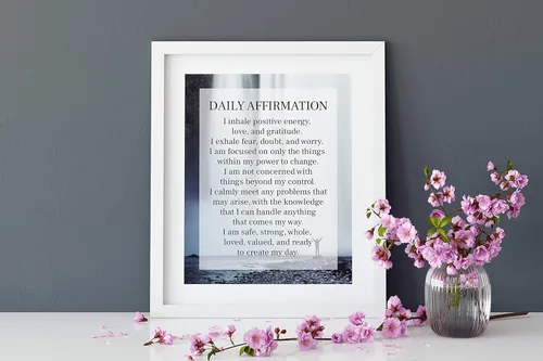 Vista 9 de Daily Affirmation Inspirational Print 8x10 UNFRAMED Motivational Wall Art Ideal for Home or Office Décor Great Modern Typographic Gift for