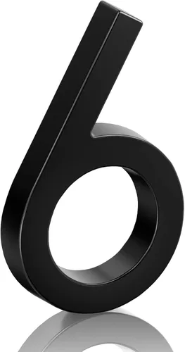 Vista 2 de Número de casa flotante de acero inoxidable de 5", números de casa modernos de metal antióxido con kits de clavos para puerta, jardín, buzón