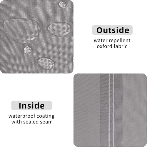 Vista 3 de Easy-Going Funda otomana cuadrada para patio, funda otomana impermeable para exteriores, resistente a la decoloración, fundas duraderas para muebles