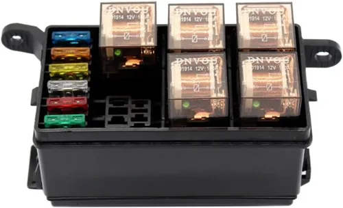 12V Coche Marine 6-Way Relay 6-Slot ATO/ATC Blade Fuse Holder Box Car Seguro Holder Automóvil Circuito Blade