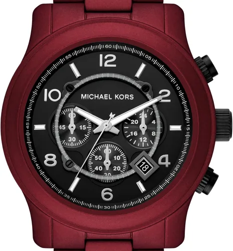 Vista 13 de Michael Kors Runway - Reloj cronógrafo de acero inoxidable para hombre con correa de acero o silicona