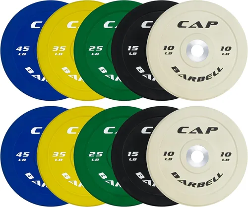 Vista 40 de CAP Barbell - Juego de discos olímpicos de goma de 2 pulgadas con soporte de 6 postes, 100-370 libras, múltiples opciones