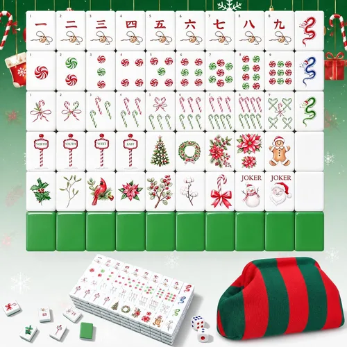 Vista 10 de Soulchen Red Green Plaid American Mahjong Tiles Accessory