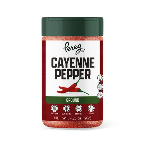 Pereg Pimienta de cayena en polvo (4.25 onzas) – Condimento picante de chile rojo – Copos de chile picante molidos – Sin OMG, sin gluten, todo