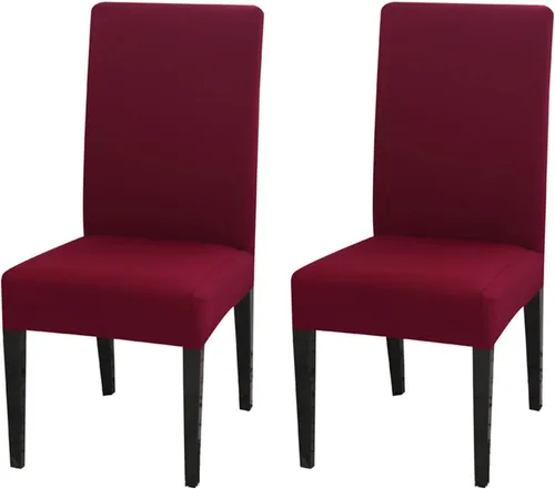 Vista 57 de Dimatic Paquete de 4 fundas elásticas de licra para sillas de comedor, extraíbles y lavables, fundas protectoras para sillas de comedor, cocina, Rojo