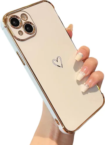 Vista 35 de ZTOFERA Funda diseñada para iPhone Air de 6.5 pulgadas, bonito borde chapado con patrón de corazones de amor con protección para lente de cámara
