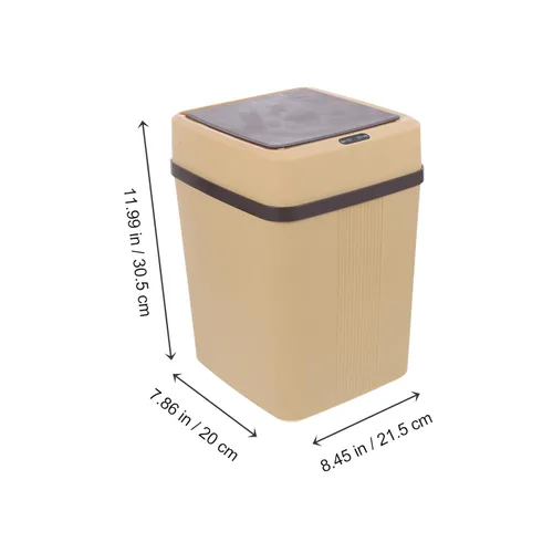 Vista 2 de Automatic Touchless Trash Can Smart Sensor Garbage Bin for Kitchen Office Bedroom Bathroom Practical Large Capacity Waste Container in Khaki
