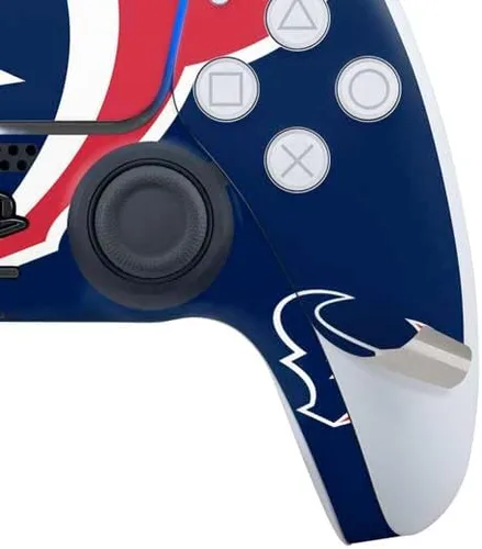 Vista 4 de Skinit Calcomanía para juegos compatible con PS5 Bundle – Diseño de logotipo grande con licencia oficial de los Houston Texans de la NFL