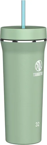 Takeya 32 oz Stainless Steel Insulated Tumbler with Straw Lid, Premium Quality, Sweatproof