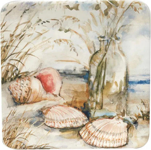 Vista 4 de Certified International Coastal Landscape - Platos para canapé/almuerzo/aperitivo de 6 pulgadas, diseños surtidos, multicolor, mediano, juego de 4