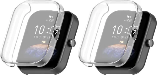 Vista 11 de Funda protectora de pantalla compatible con Amazfit Bip 3 Pro/Bip 3 Smart Watch Funda de TPU suave ultradelgado protector de pantalla para Amazfit