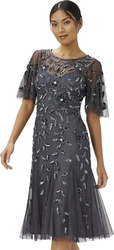 Vista 4 de Adrianna Papell Vestido midi elegante con cuentas para mujer