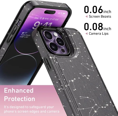Vista 50 de LETO para iPhone 15 Pro Funda tipo cartera - Tapa tipo folio con patada - Diseños de moda - Tarjetero - Funda protectora para mujeres y niñas - 6.1