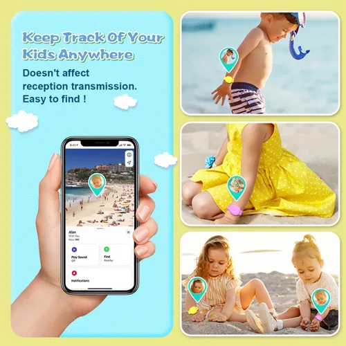 Vista 4 de [Paquete de 2] Funda de silicona para Tile Mate impermeable, pulsera para niños, compatible con Tile Mate (2022), pulsera ajustable oculta