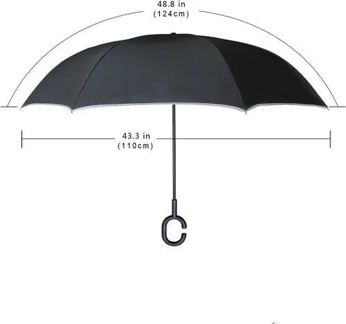 Vista 6 de ALAZA Paraguas de lluvia con diseño de arco iris, teñido anudado, resistente al viento, con cierre abierto y cierre inverso, impermeable