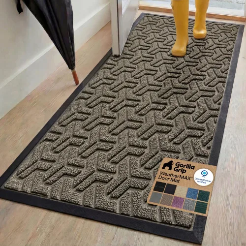 Vista 42 de Gorilla Grip - Tapete WeatherMax todo terreno 100% impermeable, caucho natural, resistente a manchas y decoloración, interior y exterior, fácil