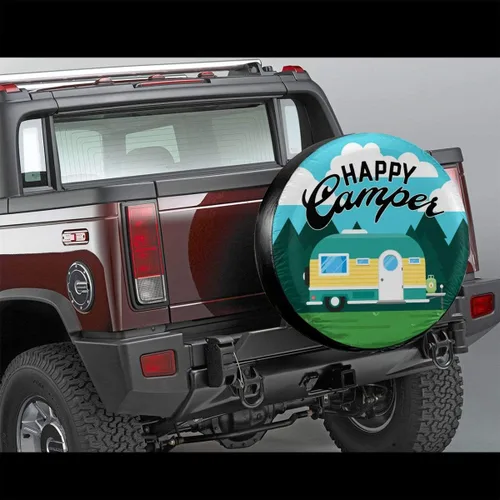 Vista 2 de Cubierta de neumático de repuesto para campamento, impermeable, UV, para remolque, RV, SUV y muchos vehículos, 14 pulgadas