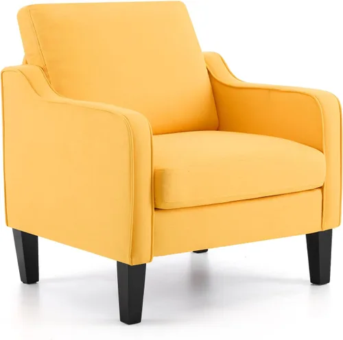 Vista 30 de VINGLI Juego de 2 sillas decorativas para sala de estar, sillas de lectura marrón claro para dormitorio, silla con brazo recogido, sillas