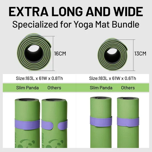 Vista 5 de Slim Panda Yoga Mat Strap Slap Band, One Snap Keeps Mats Tightly Rolled, Heavy-Duty Clasp Fits Most Size Mats(24" L X 2" W)