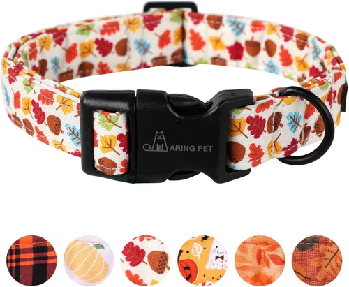 Vista 142 de Aring Pet Collar de algodón, ligero y ajustable, con hebilla de liberación rápida para perros pequeños, medianos y grandes, para cachorros, XS