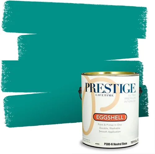 Vista 193 de Prestige Paints. - Base y pintura para exteriores en un solo galón, 1 galón. plano, comparable con Sherwin Williams Topsail.