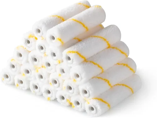 Voomey Cubiertas de rodillo de pintura de microfibra de 4 pulgadas, 1/3 pulgadas, mini rodillos de pintura para siesta de 1/3 pulgadas, paquete de