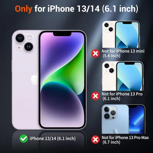 Vista 188 de SUPFINE - Funda magnética para iPhone 13 Pro Max (compatible con MagSafe), (protección contra caídas de grado militar de 10 pies), delgada, Negro