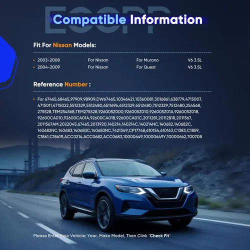 Vista 2 de ECCPP Compresor de CA para Nissan Murano 3.5L 2003-2008 para Nissan Quest 3.5L 2004-2009 Compresor de CA con embrague