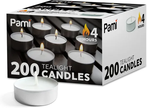 Vista 9 de PAMI Velas de té de alta calidad de larga duración con 4 horas de tiempo de combustión [paquete de 50] – Velas de té sin perfume – Velas de té