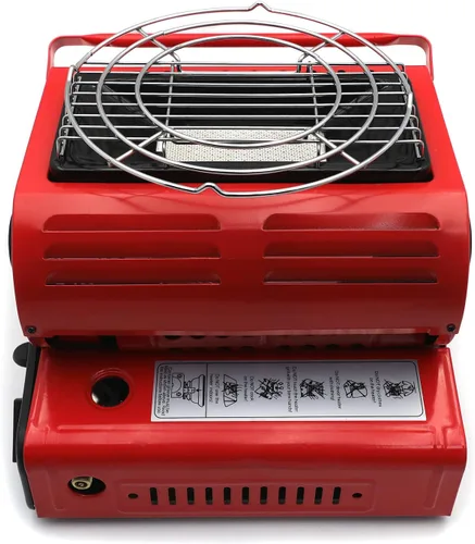 Vista 7 de HTTMT- Portable 2 in 1 Red Butane LP Gas Ceramic Heater Burner Warmer For Camping Emergency Heating Cooking Stove [P/N: ET-COOK009-RED]