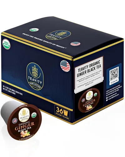 Vista 19 de Teavity - Cápsulas de té orgánico de manzanilla para Keurig - Cápsulas de té descafeinado - Manzanilla agradable (36 cápsulas de té)