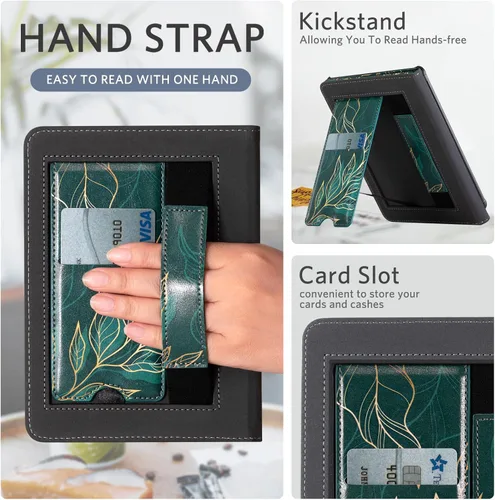 Vista 353 de CoBak Funda inteligente para Kindle Paperwhite de 6.8" de 11ª generación 2021 con función de encendido automático, ligera, delgada, de piel **Salvia