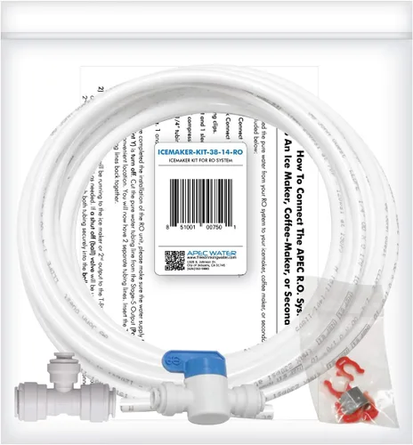 Vista 2 de APEC Water Systems ICEMAKER-KIT-38-14-RO Kit de máquina de hielo para sistema de ósmosis inversa con salida mejorada de 3/8 pulgadas (modelo RO-Hi)