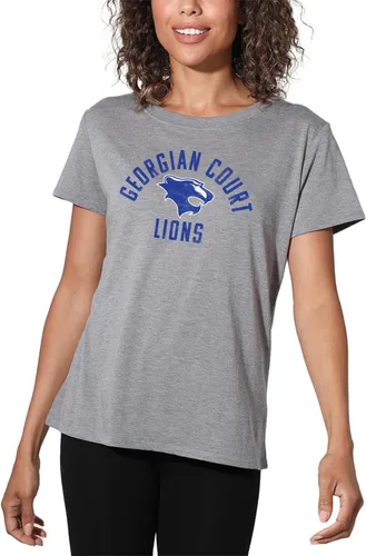 Vista 365 de Colección oficial de camisetas sueltas con logotipo desgastado grande universitario para mujer, jaspeado atlético