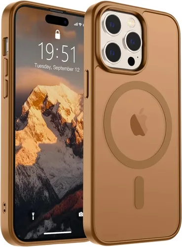 Vista 158 de SUPFINE - Funda magnética para iPhone 14 Pro Max (compatible con MagSafe), (protección contra caídas de grado militar de 10 pies), delgada, Negro