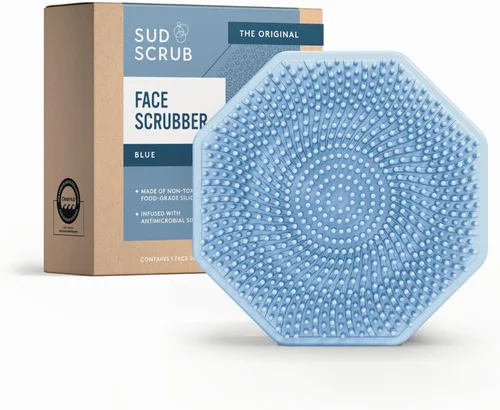 Sud Scrub® Cepillo Exfoliante Facial de Silicona Antimicrobiana, 1 Paquete, Exfoliante Facial Suave para Piel Sensible, Cepillo de Limpieza Facial