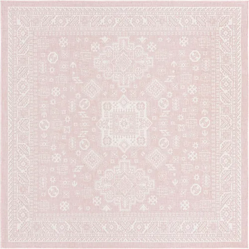 Vista 127 de Unique Loom Outdoor Aztec Collection Alfombra de área, Chalca (7 pies 10 pulgadas, cuadrada, azul/marfil)