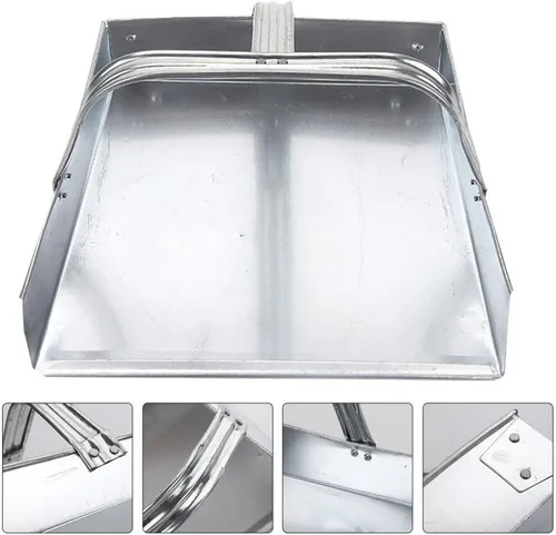 Vista 4 de Cabilock Sartén de acero inoxidable para limpieza de la cocina del hogar, pala de basura para el hogar, cocina, habitación, oficina, vestíbulo