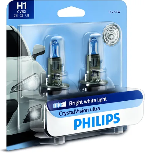 Vista 5 de Philips Automotive Lighting H1 VisionPlus Deluxe - Bombilla de repuesto para faros delanteros, se adapta a posiciones seleccionadas de luz alta