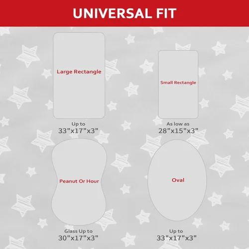 Vista 5 de Funda de colchón para moisés de 33 x 17 pulgadas, impermeable, flexible para diferentes colchones de cuna y moisés, rectangular, reloj de arena